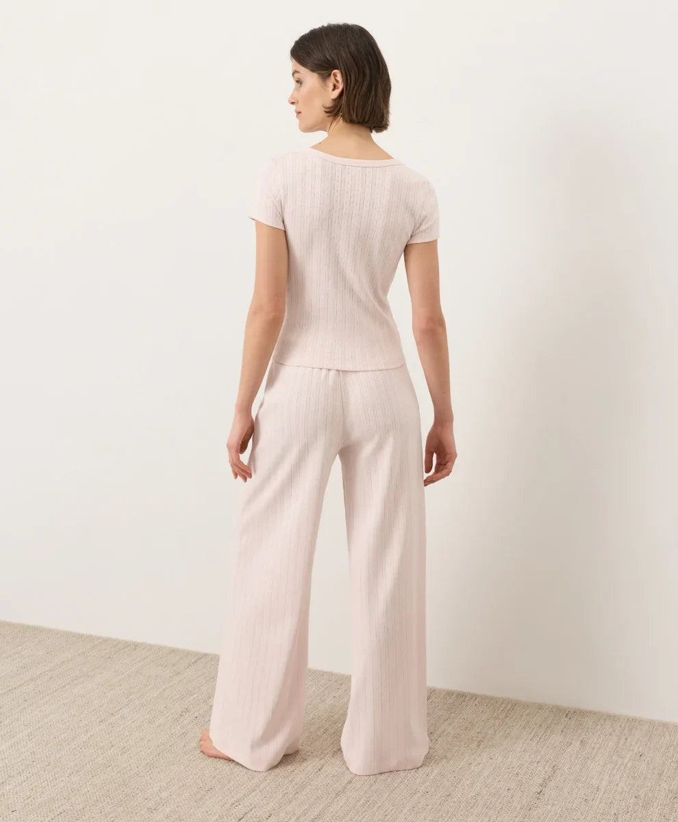 clearance pointelle wide leg pant