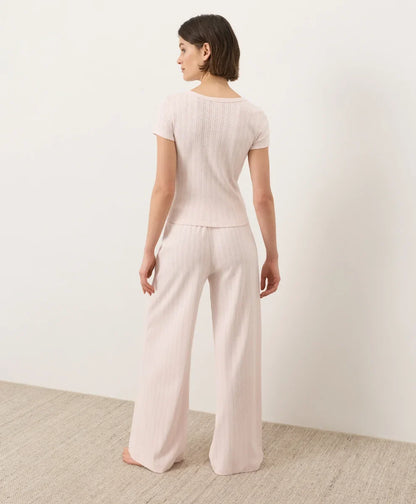 clearance pointelle wide leg pant