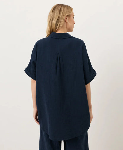 clearance coastal double gauze oversized shirt