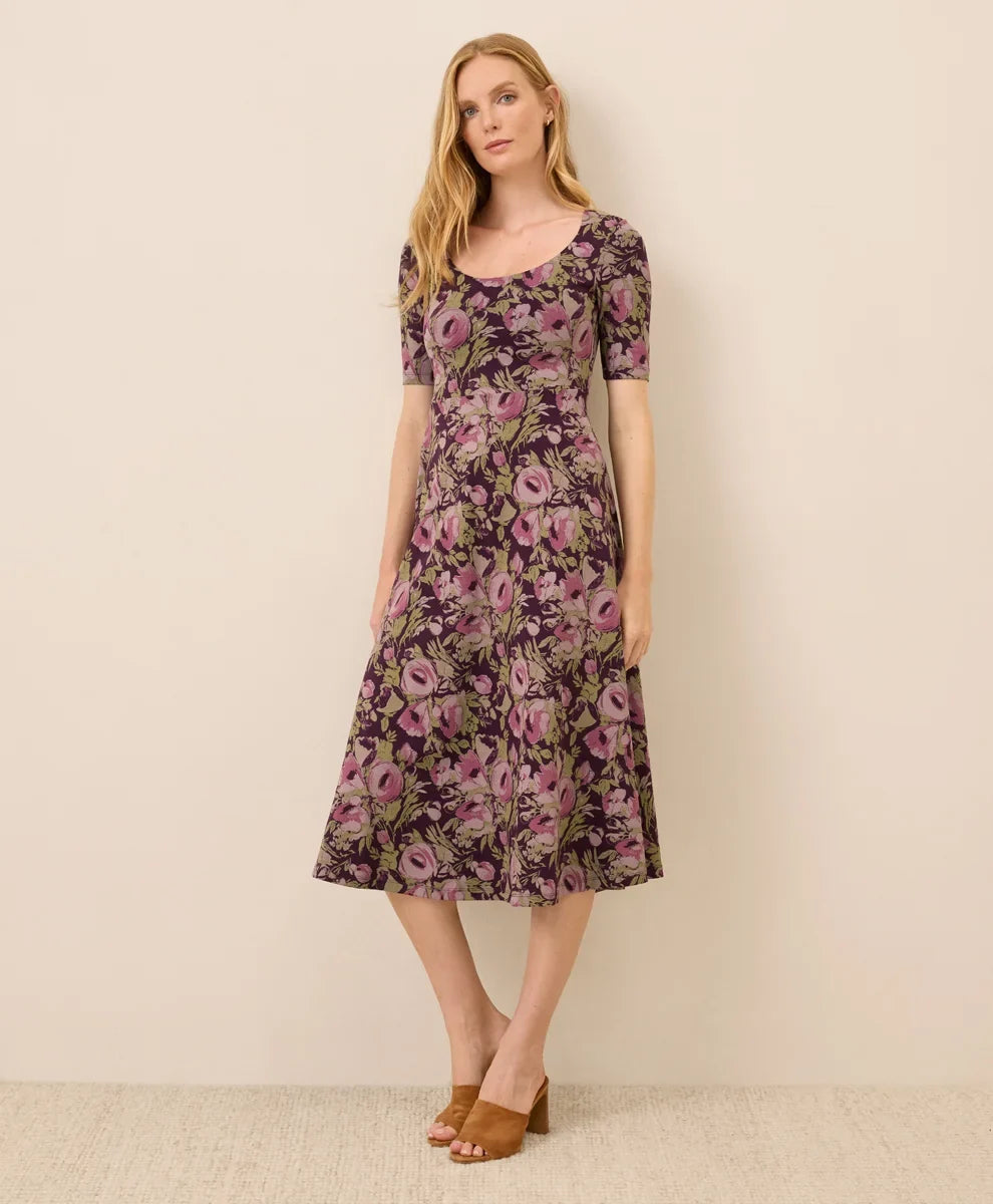 clearance fit & flare signature scoop dress