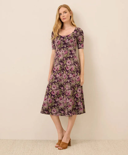 clearance fit & flare signature scoop dress