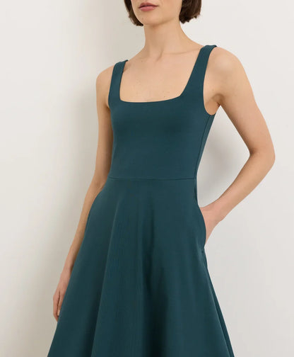 fit & flare square neck dress