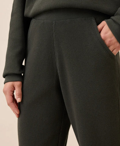 clearance thermal waffle wide leg pant