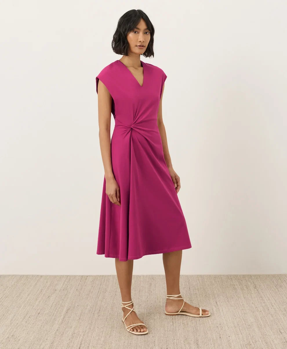 fit & flare v-neck twist dress