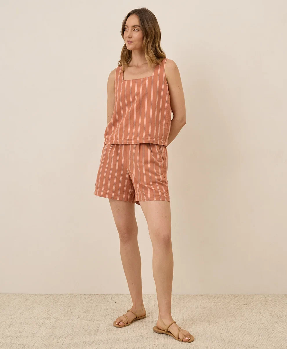 clearance canopy linen blend high-waisted short