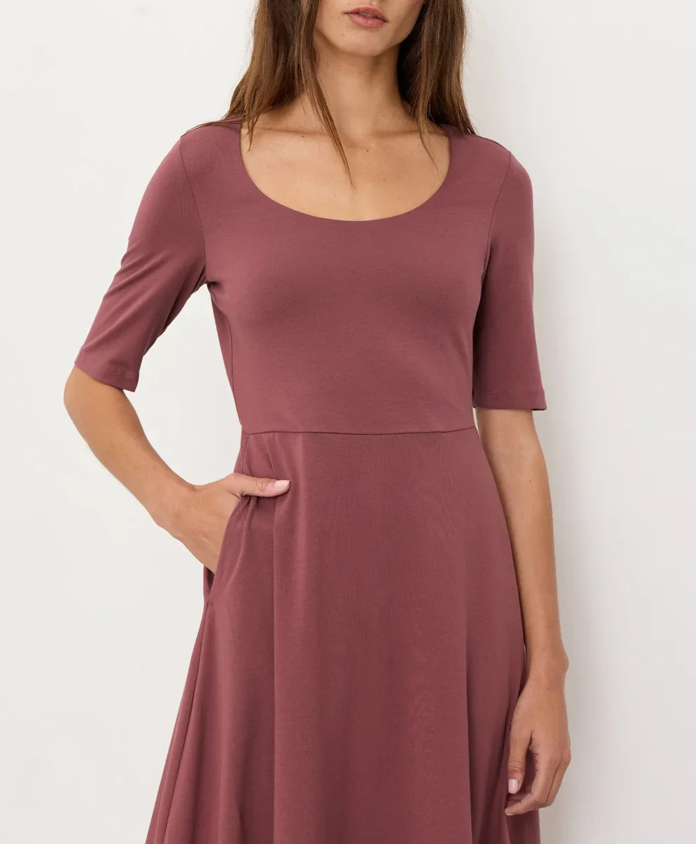 clearance fit & flare signature scoop dress