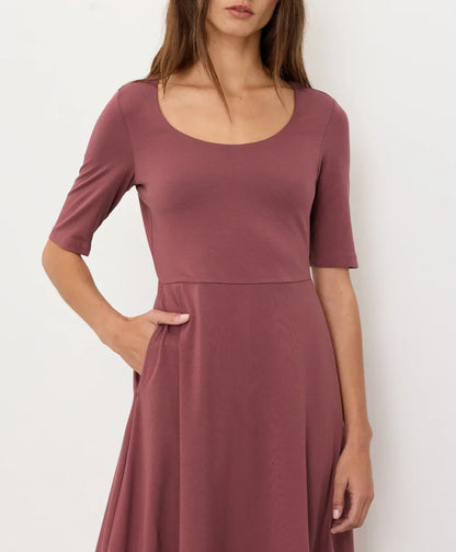 clearance fit & flare signature scoop dress