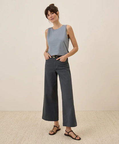 clearance stretch twill wide leg pant