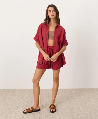clearance coastal double gauze oversized shirt