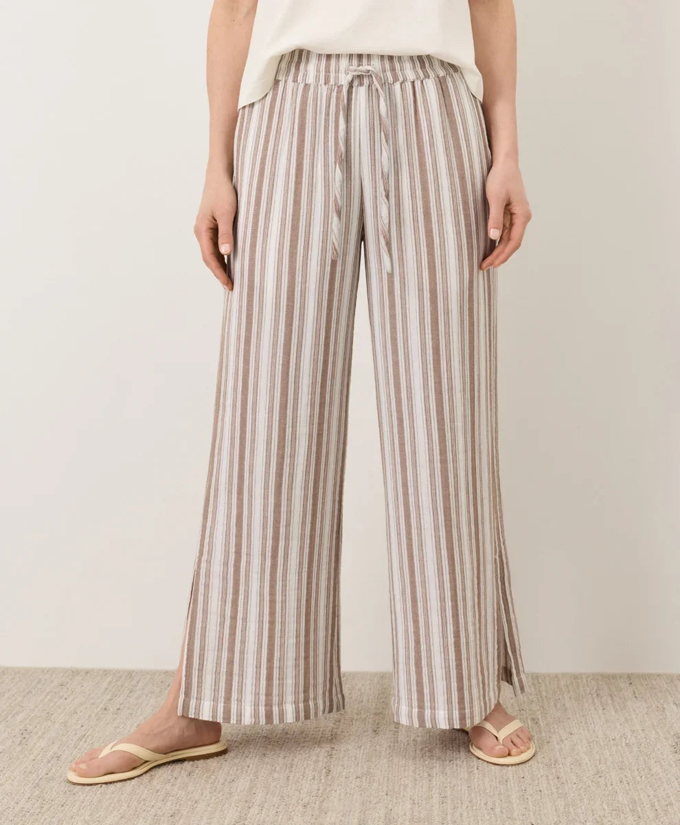 coastal double gauze split hem pant