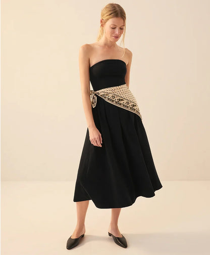 clearance fit & flare strapless dress