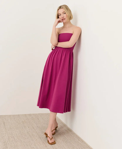 clearance fit & flare strapless dress