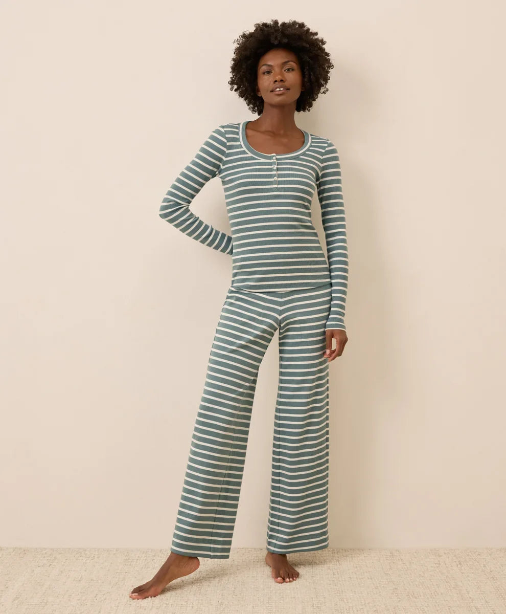 clearance easy rib wide leg lounge pant