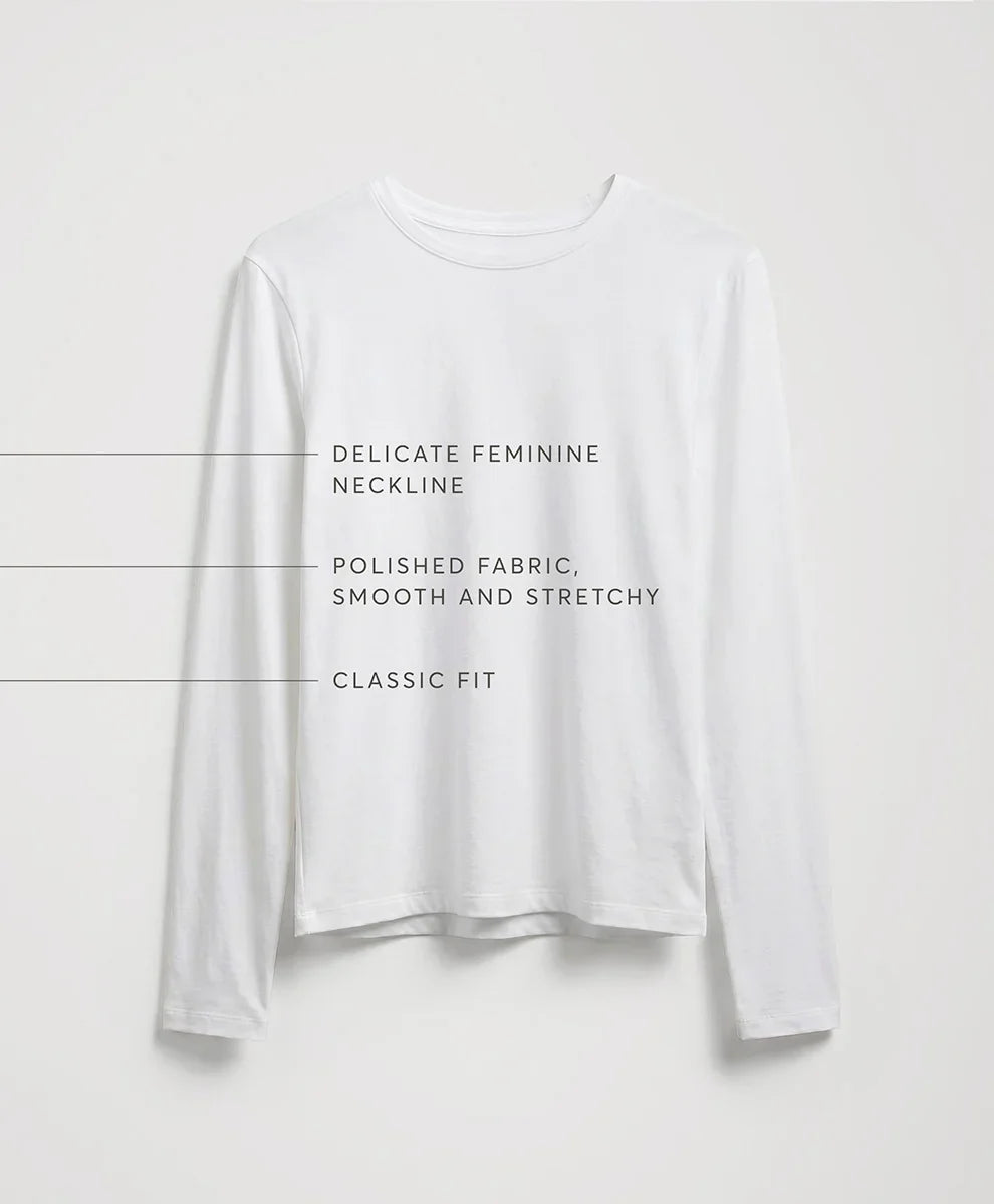 luxe essential crewneck long sleeve tee