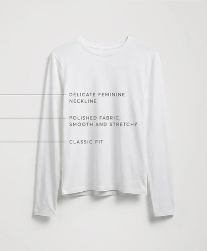 luxe essential crewneck long sleeve tee