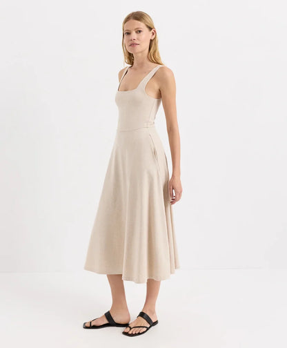 fit & flare square neck dress