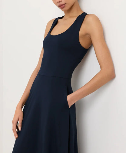 clearance fit & flare open back maxi dress