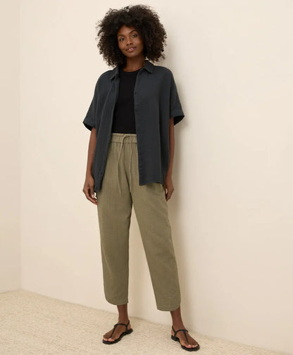 clearance coastal double gauze tapered pull-on pant