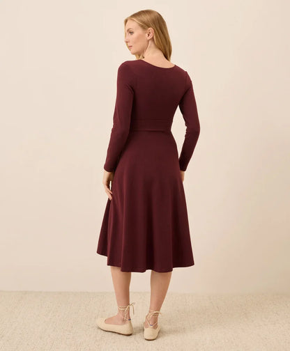 clearance fit & flare wrap dress
