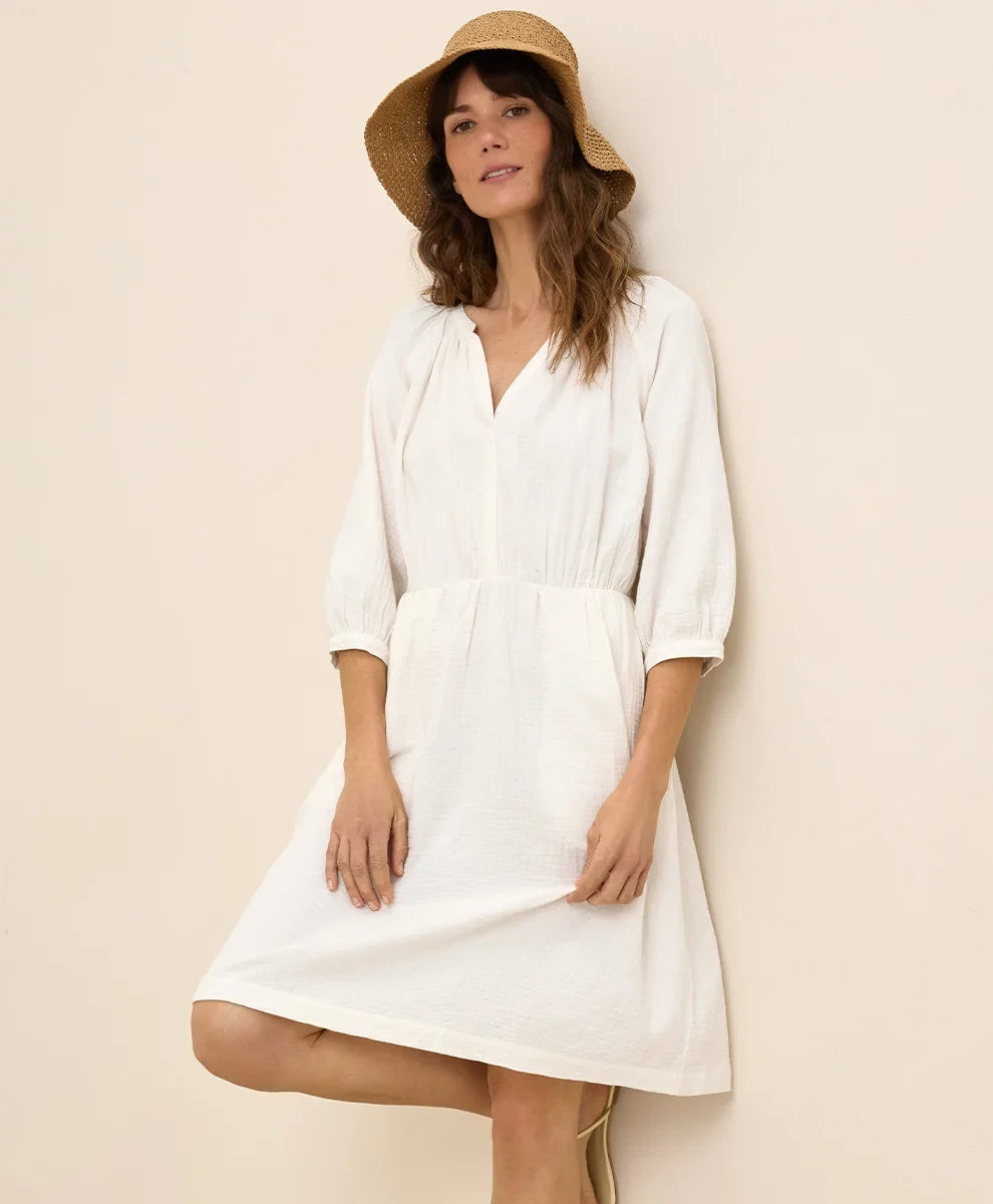 clearance coastal double gauze peasant dress