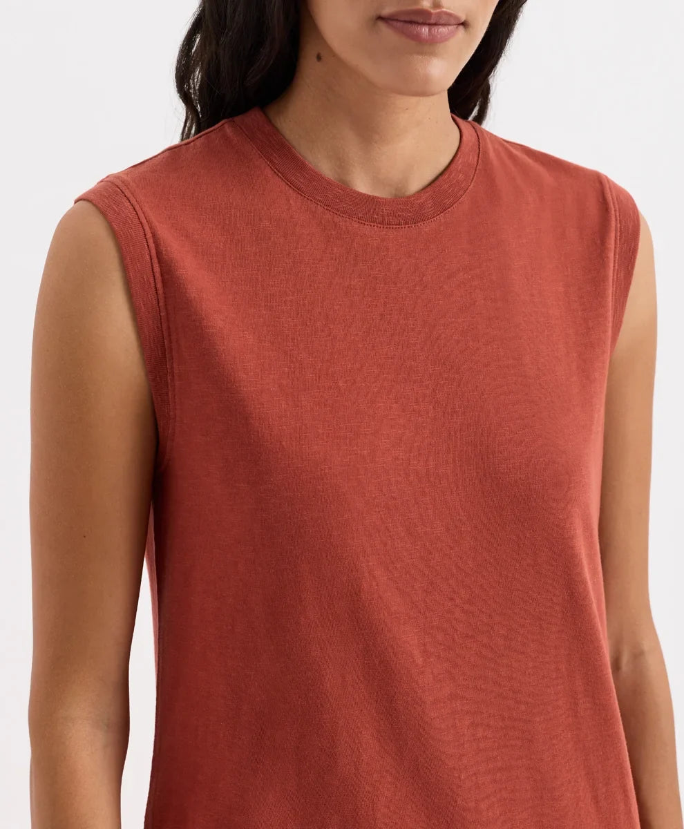 soft-slub essential easy muscle tee maxi dress