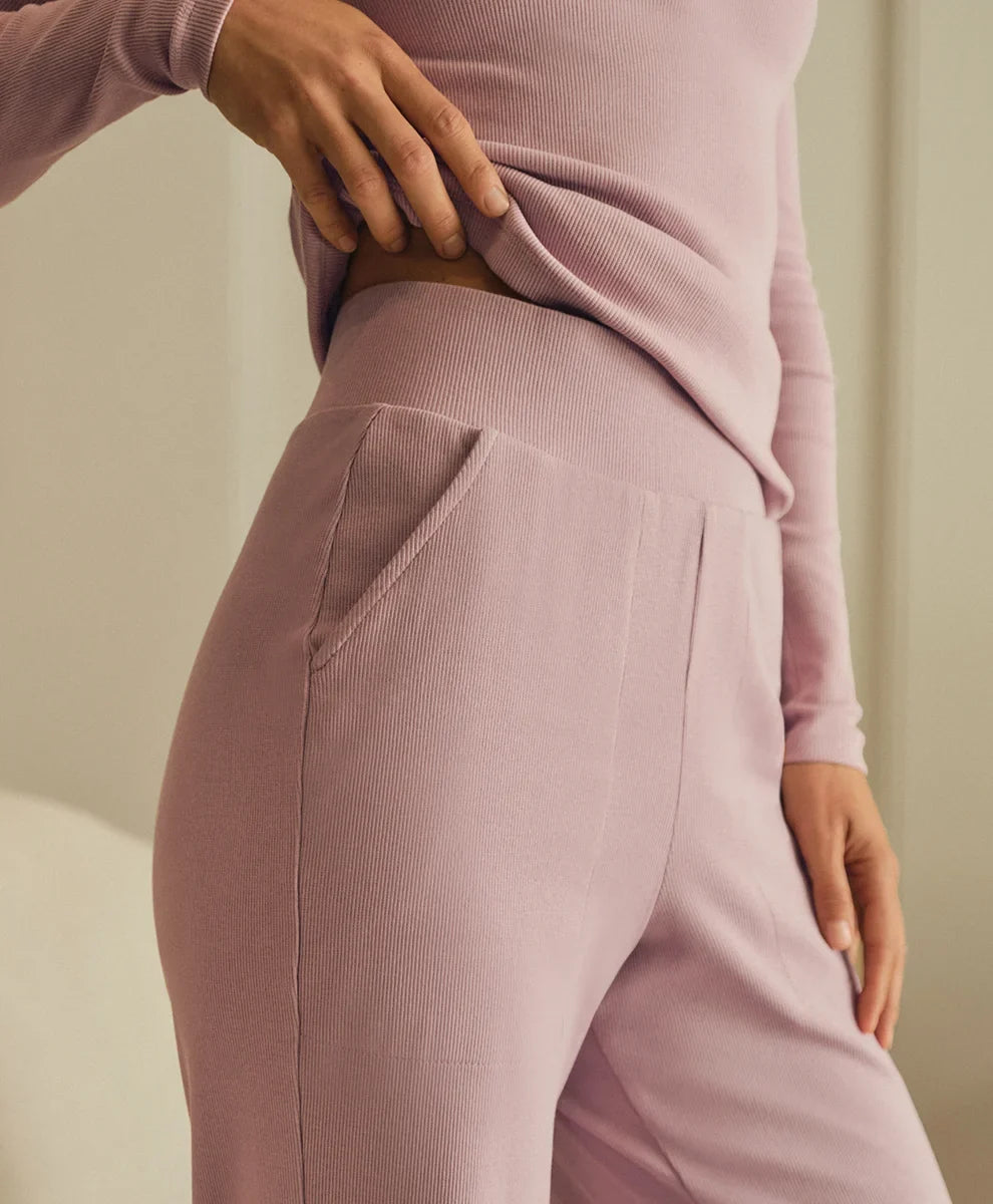 clearance easy rib wide leg lounge pant