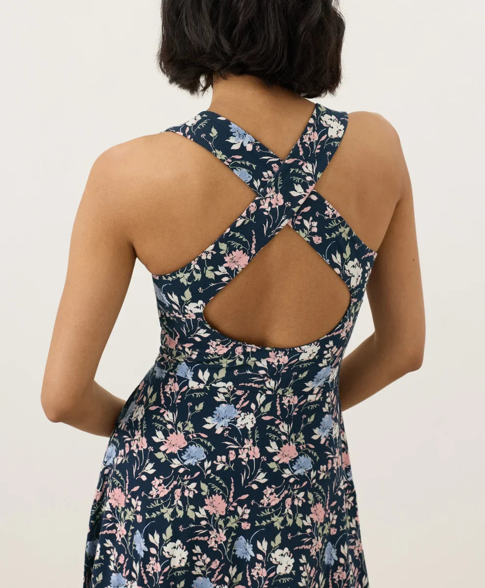 clearance fit & flare open back maxi dress