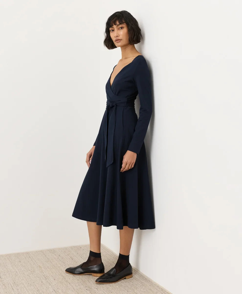 clearance fit & flare wrap dress