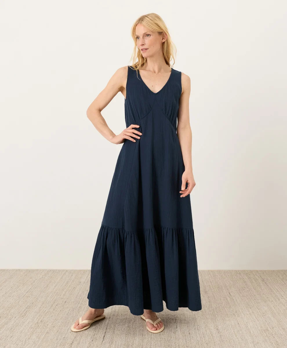clearance coastal double gauze beach to brunch maxi dress