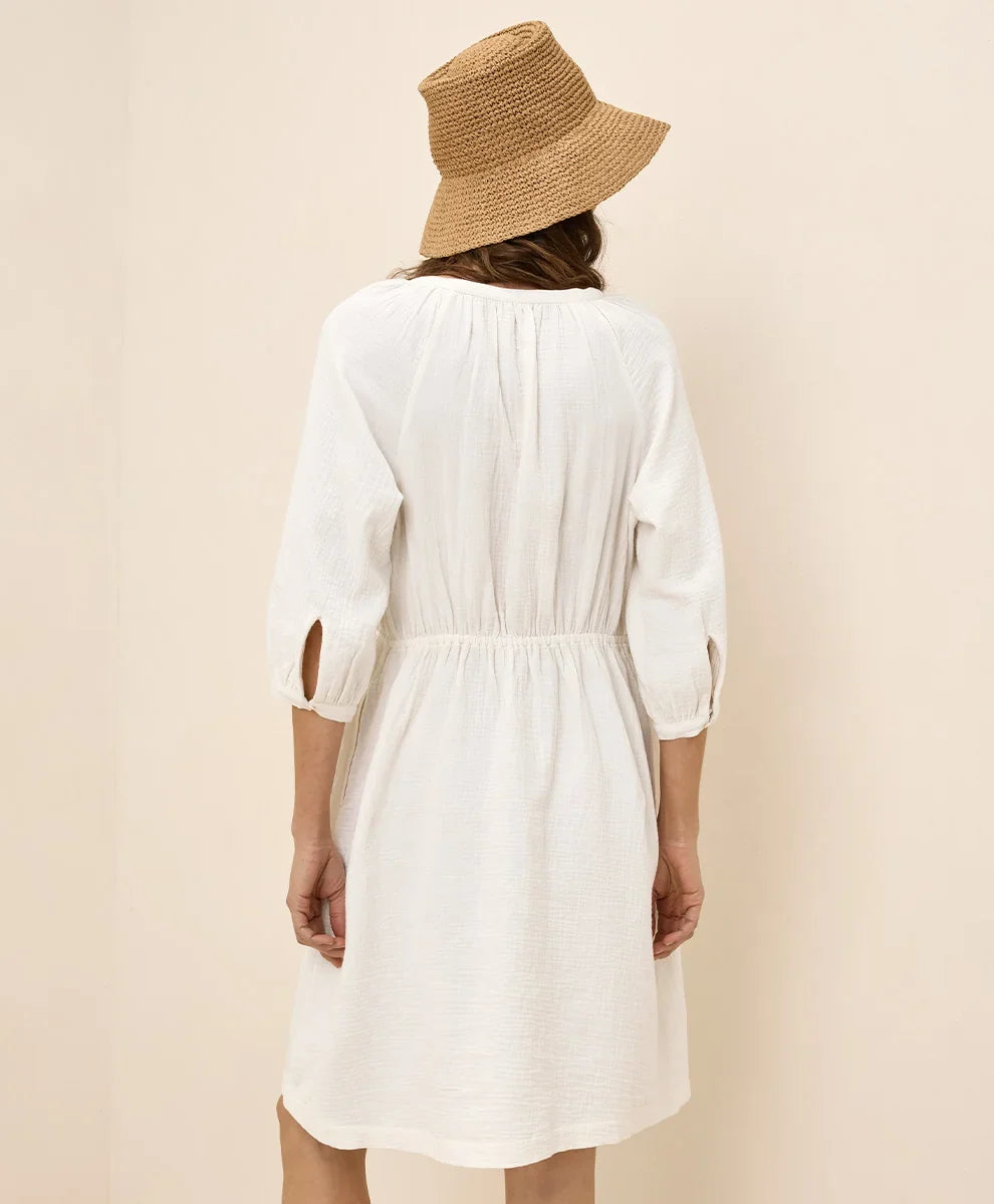 clearance coastal double gauze peasant dress