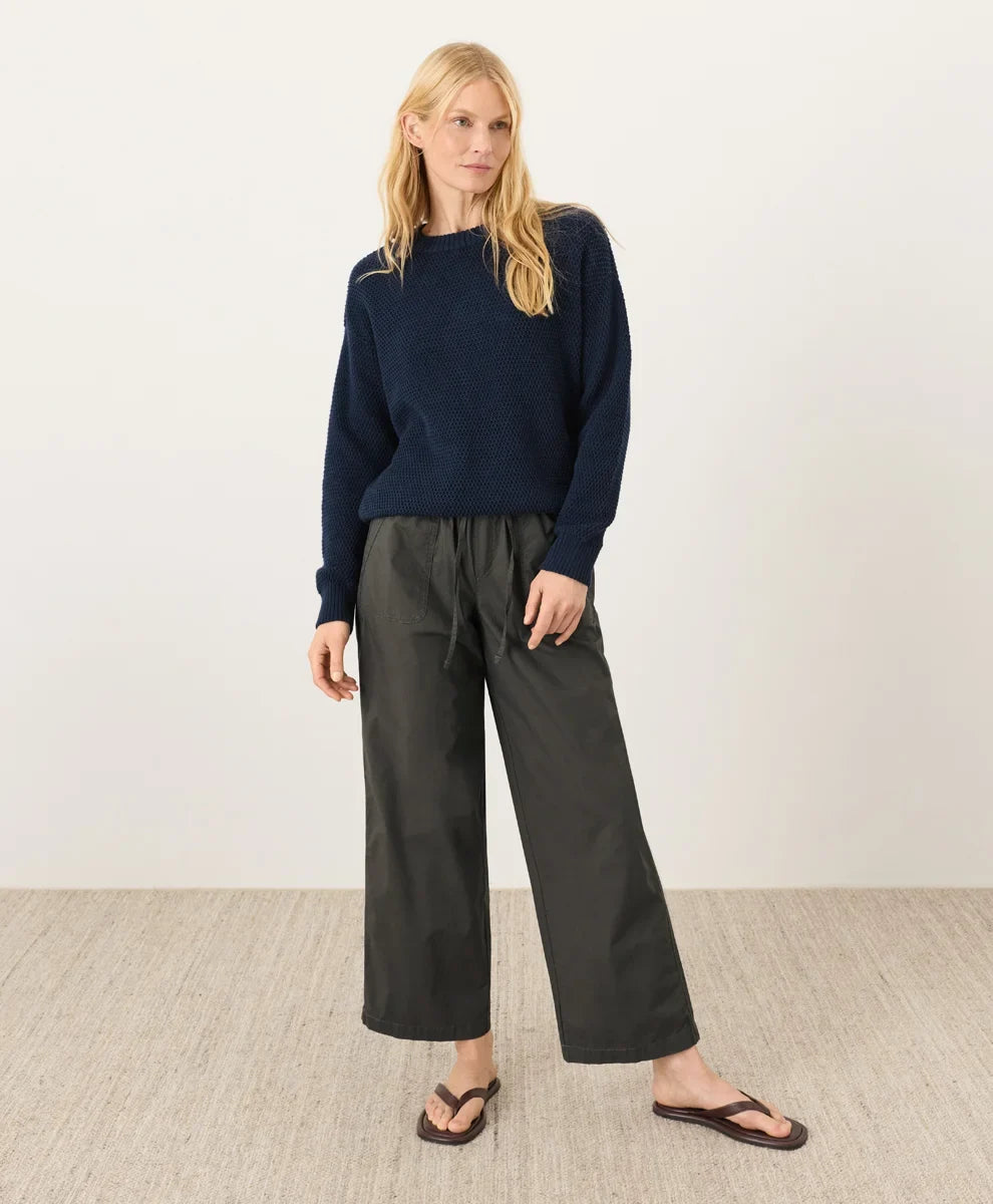 clearance stretch poplin wide leg pant