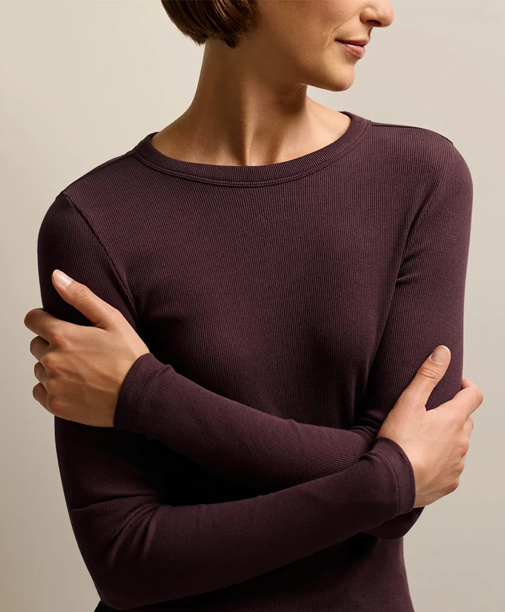 perfect rib crewneck long sleeve tee