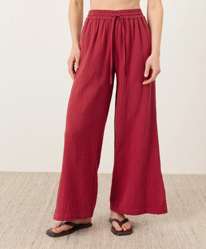 clearance coastal double gauze split hem pant