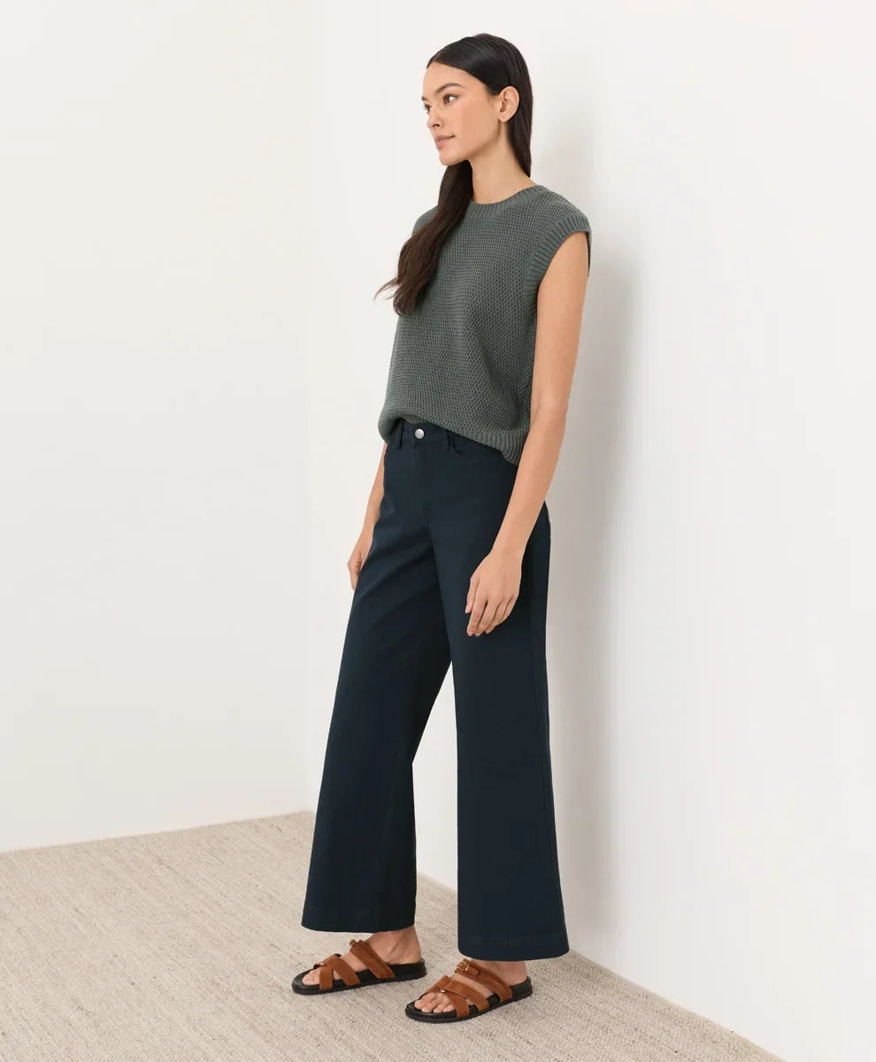 clearance stretch twill wide leg pant