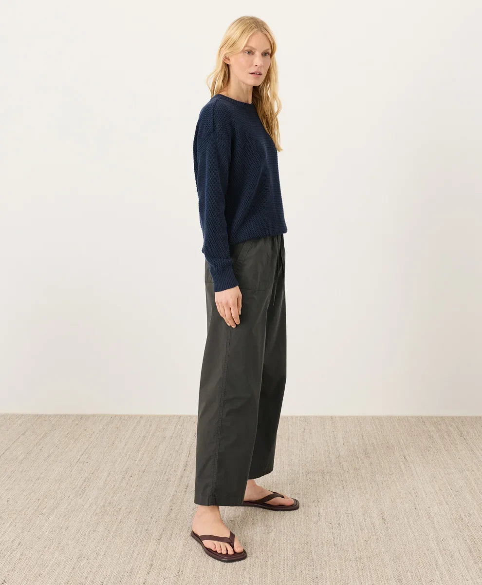 clearance stretch poplin wide leg pant