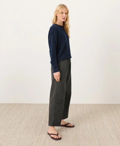 clearance stretch poplin wide leg pant
