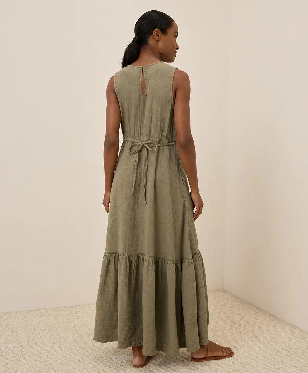 clearance coastal double gauze beach to brunch maxi dress