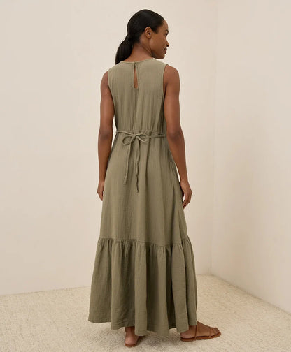 clearance coastal double gauze beach to brunch maxi dress