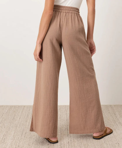 clearance coastal double gauze split hem pant