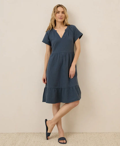 clearance coastal double gauze breezy dress