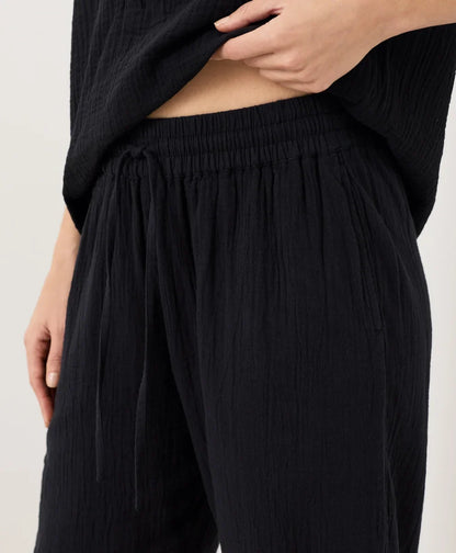 coastal double gauze tapered pull-on pant