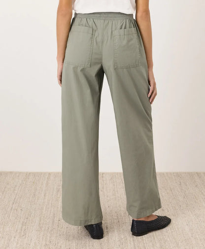 clearance stretch poplin wide leg pant