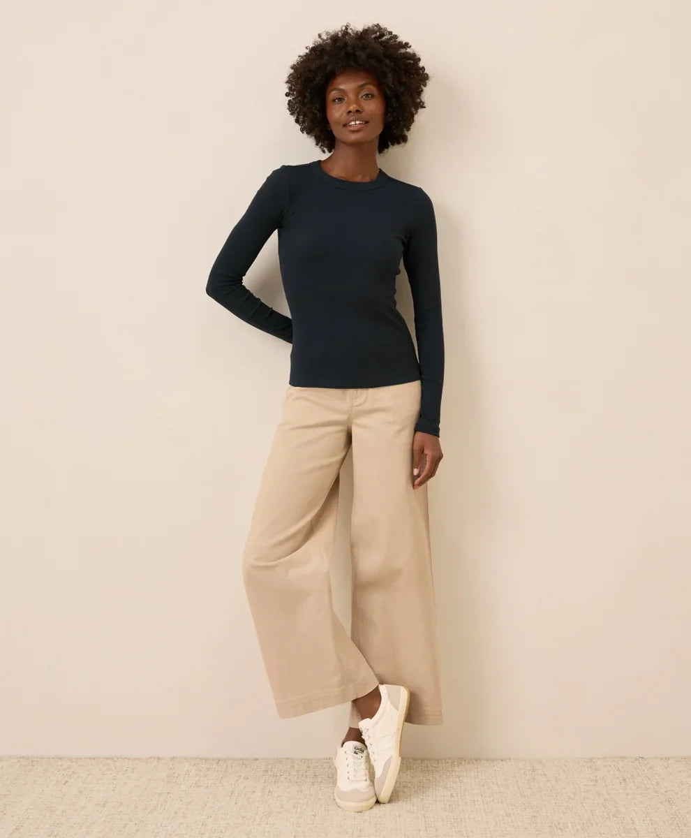 clearance perfect rib crewneck long sleeve tee