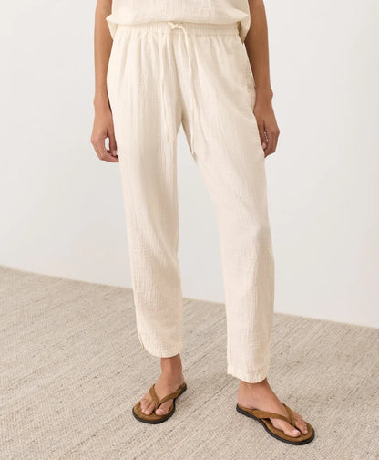 coastal double gauze tapered pull-on pant