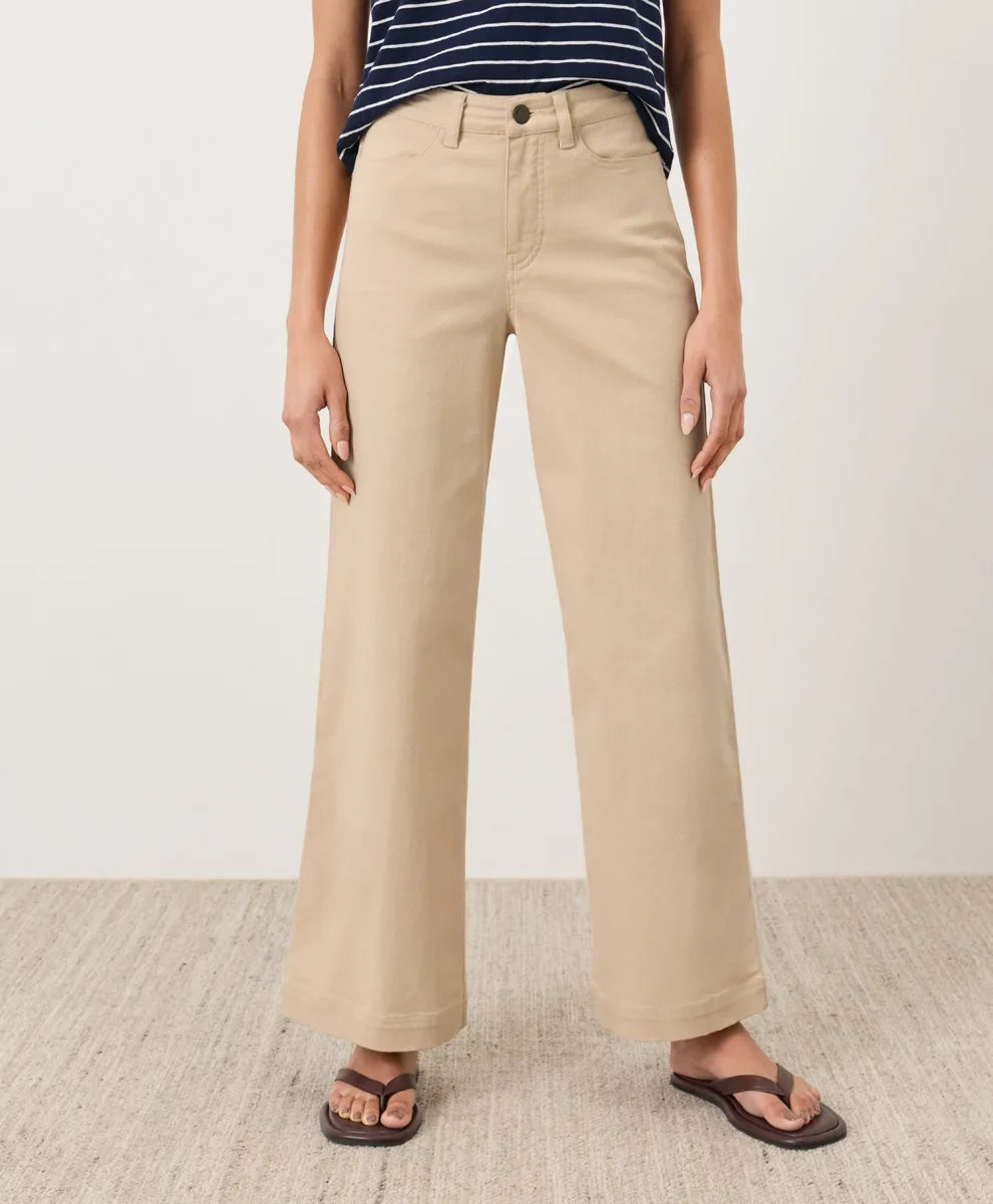 clearance stretch twill wide leg pant