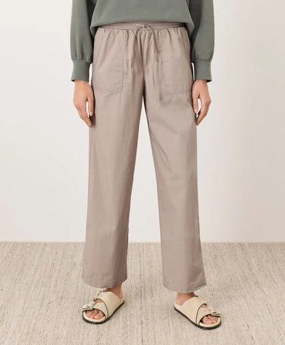 clearance stretch poplin wide leg pant
