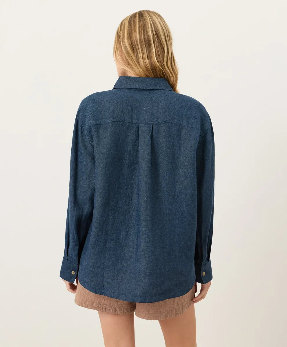 clearance linen relaxed shirt