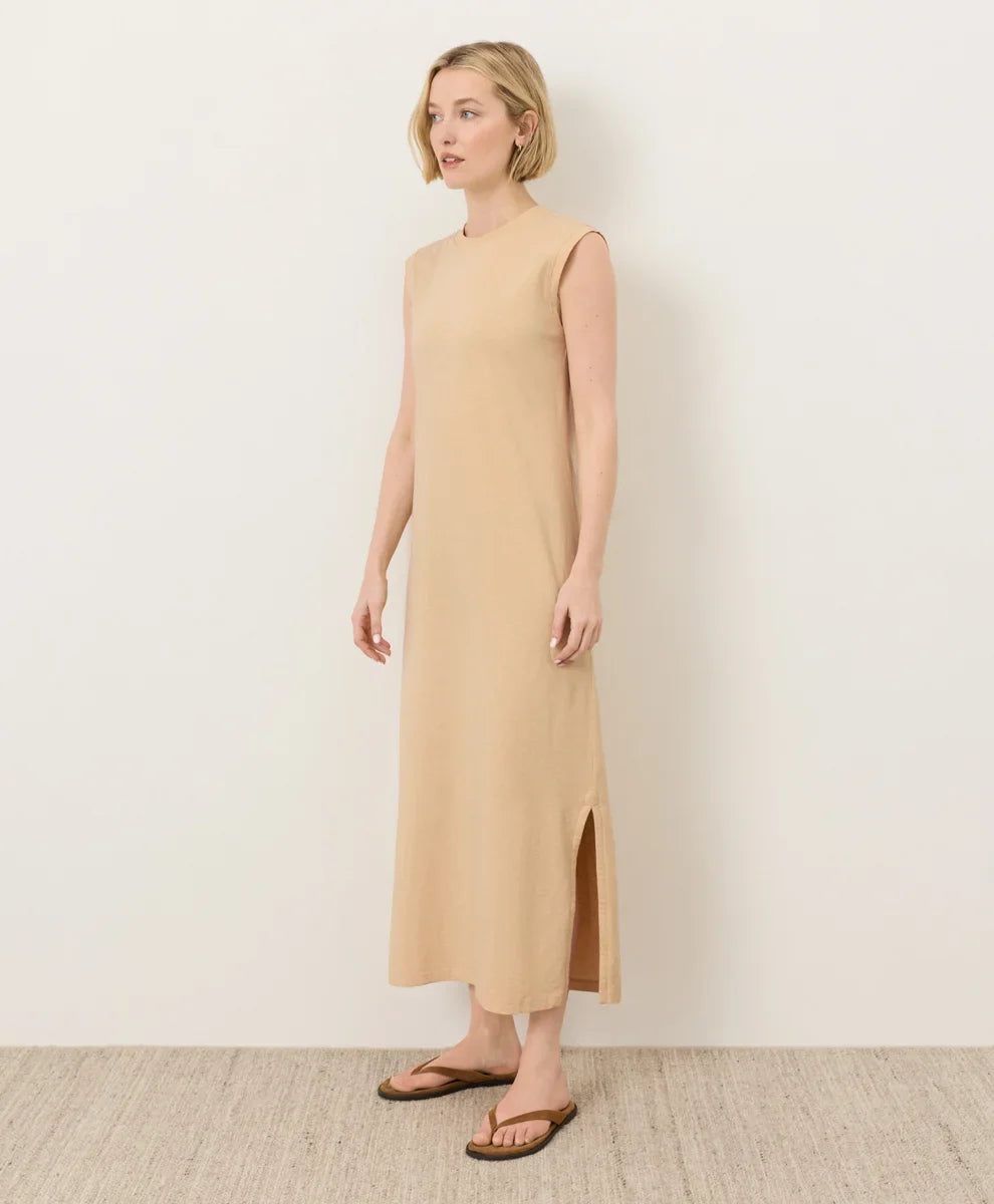 soft-slub essential easy muscle tee maxi dress
