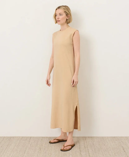 soft-slub essential easy muscle tee maxi dress