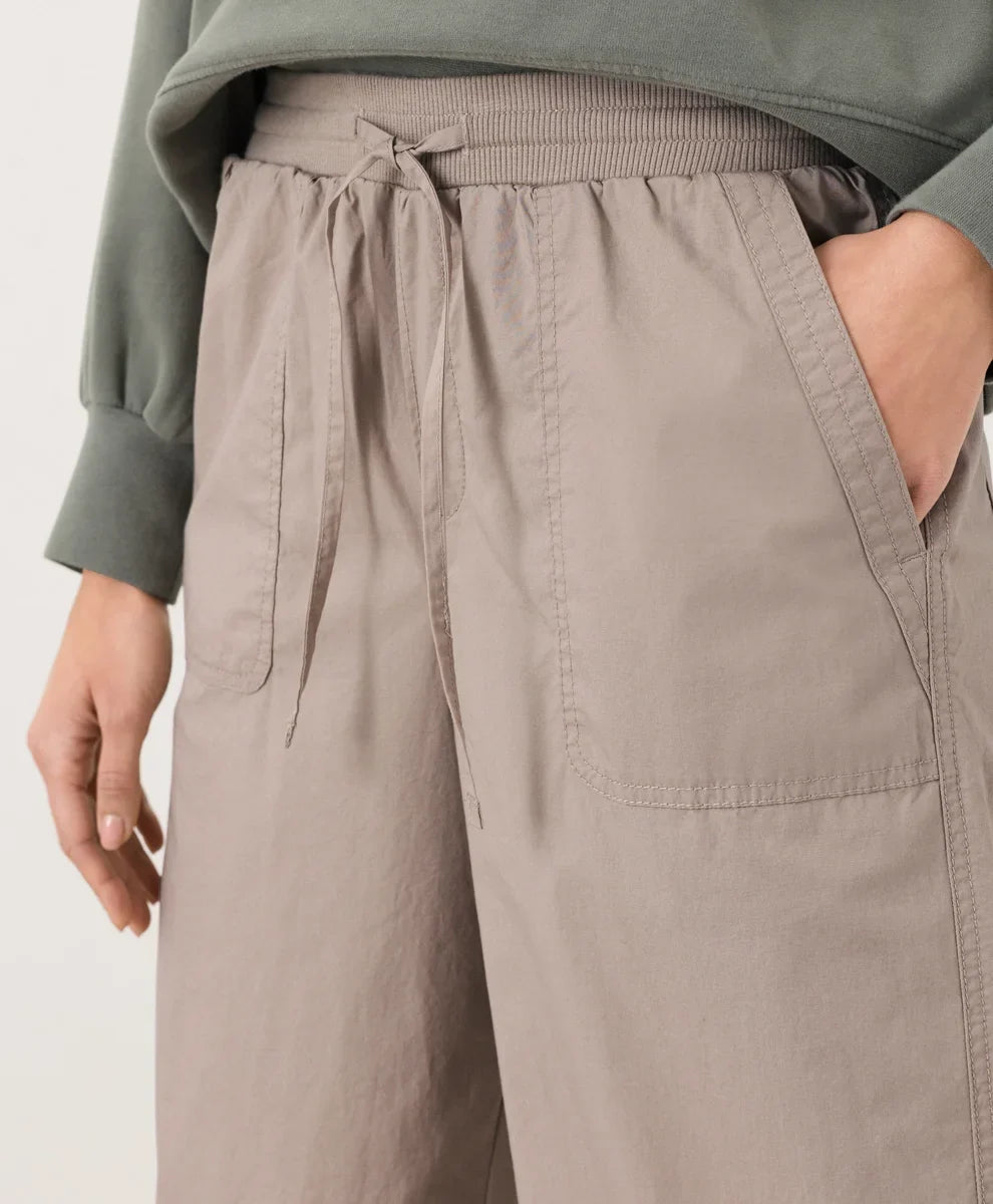 clearance stretch poplin wide leg pant